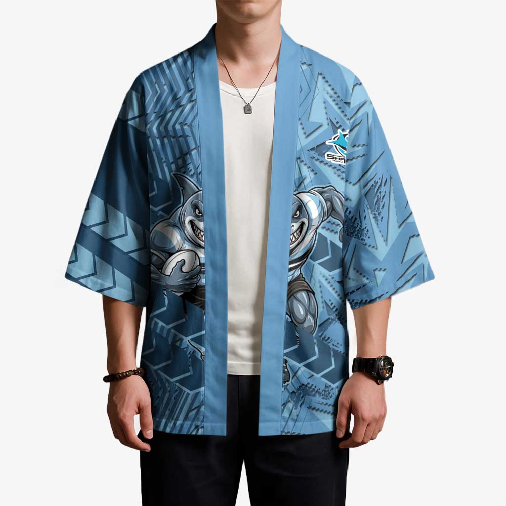 Cronulla Sutherland Sharks Rugby Kimono Fierce Mascot Geometric Tribal Art