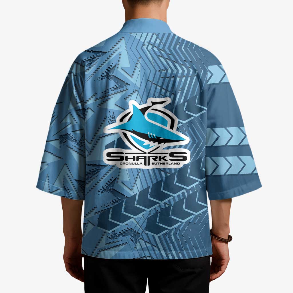 Cronulla Sutherland Sharks Rugby Kimono Fierce Mascot Geometric Tribal Art