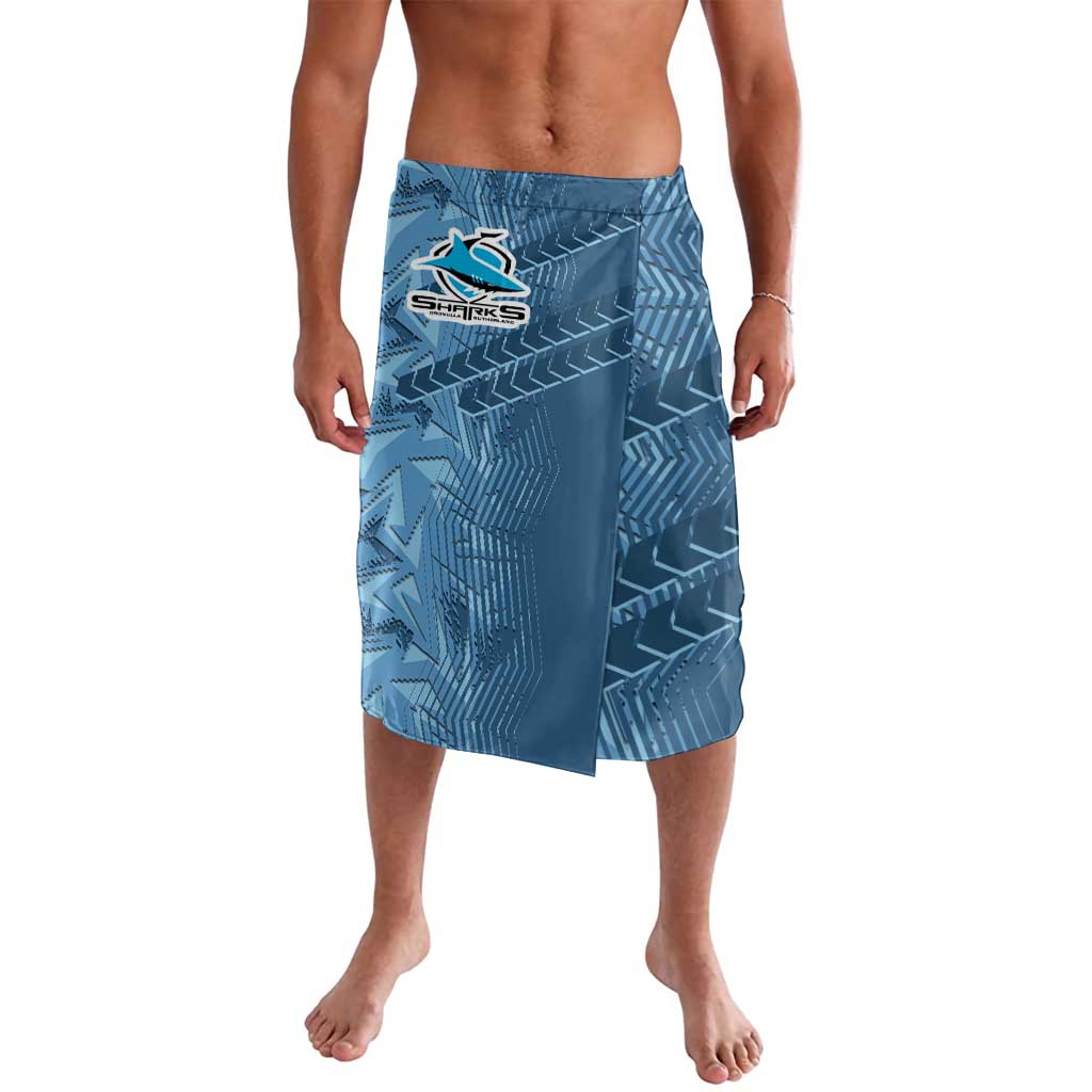 Cronulla Sutherland Sharks Rugby Lavalava Fierce Mascot Geometric Tribal Art