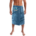 Cronulla Sutherland Sharks Rugby Lavalava Fierce Mascot Geometric Tribal Art