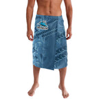 Cronulla Sutherland Sharks Rugby Lavalava Fierce Mascot Geometric Tribal Art