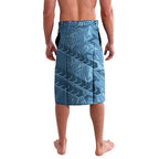 Cronulla Sutherland Sharks Rugby Lavalava Fierce Mascot Geometric Tribal Art