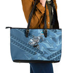 Cronulla Sutherland Sharks Rugby Leather Tote Bag Fierce Mascot Geometric Tribal Art