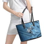 Cronulla Sutherland Sharks Rugby Leather Tote Bag Fierce Mascot Geometric Tribal Art