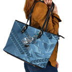 Cronulla Sutherland Sharks Rugby Leather Tote Bag Fierce Mascot Geometric Tribal Art