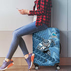 Cronulla Sutherland Sharks Rugby Luggage Cover Fierce Mascot Geometric Tribal Art