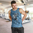 Cronulla Sutherland Sharks Rugby Men Tank Top Fierce Mascot Geometric Tribal Art