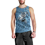Cronulla Sutherland Sharks Rugby Men Tank Top Fierce Mascot Geometric Tribal Art