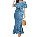 Cronulla Sutherland Sharks Rugby Mermaid Dress Fierce Mascot Geometric Tribal Art