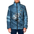 Cronulla Sutherland Sharks Rugby Padded Jacket Fierce Mascot Geometric Tribal Art