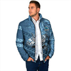 Cronulla Sutherland Sharks Rugby Padded Jacket Fierce Mascot Geometric Tribal Art