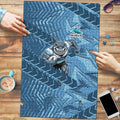 Cronulla Sutherland Sharks Rugby Puzzle Fierce Mascot Geometric Tribal Art