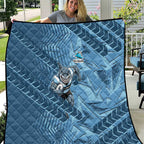 Cronulla Sutherland Sharks Rugby Quilt Fierce Mascot Geometric Tribal Art