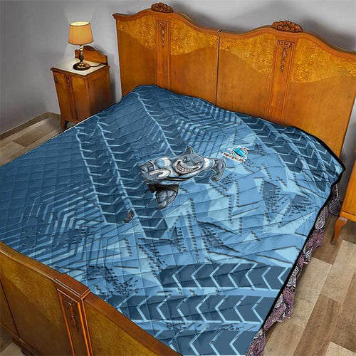 Cronulla Sutherland Sharks Rugby Quilt Fierce Mascot Geometric Tribal Art