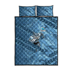 Cronulla Sutherland Sharks Rugby Quilt Bed Set Fierce Mascot Geometric Tribal Art