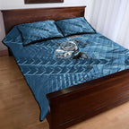 Cronulla Sutherland Sharks Rugby Quilt Bed Set Fierce Mascot Geometric Tribal Art