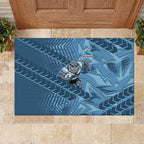 Cronulla Sutherland Sharks Rugby Rubber Doormat Fierce Mascot Geometric Tribal Art
