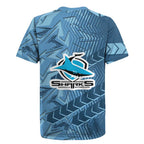 Cronulla Sutherland Sharks Rugby Rugby Jersey Fierce Mascot Geometric Tribal Art