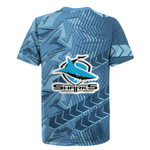 Cronulla Sutherland Sharks Rugby Rugby Jersey Fierce Mascot Geometric Tribal Art