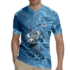 Cronulla Sutherland Sharks Rugby Rugby Jersey Fierce Mascot Geometric Tribal Art