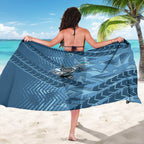 Cronulla Sutherland Sharks Rugby Sarong Fierce Mascot Geometric Tribal Art