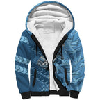 Cronulla Sutherland Sharks Rugby Sherpa Hoodie Fierce Mascot Geometric Tribal Art