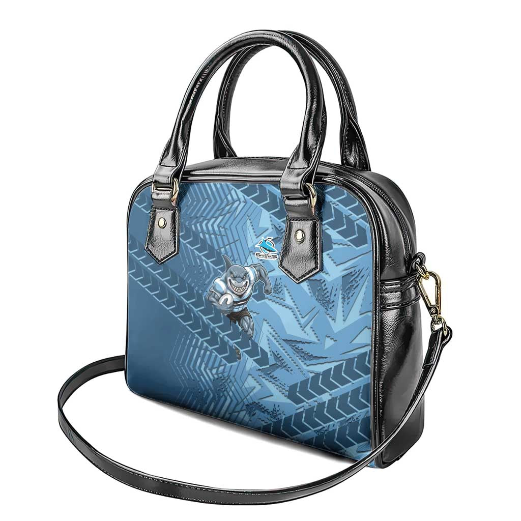 Cronulla Sutherland Sharks Rugby Shoulder Handbag Fierce Mascot Geometric Tribal Art