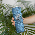 Cronulla Sutherland Sharks Rugby Skinny Tumbler Fierce Mascot Geometric Tribal Art