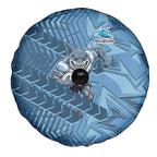 Cronulla Sutherland Sharks Rugby Spare Tire Cover Fierce Mascot Geometric Tribal Art