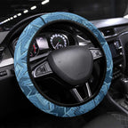 Cronulla Sutherland Sharks Rugby Steering Wheel Cover Fierce Mascot Geometric Tribal Art