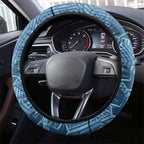 Cronulla Sutherland Sharks Rugby Steering Wheel Cover Fierce Mascot Geometric Tribal Art