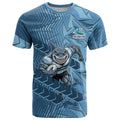 Cronulla Sutherland Sharks Rugby T Shirt Fierce Mascot Geometric Tribal Art