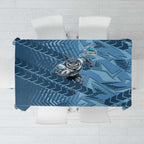 Cronulla Sutherland Sharks Rugby Tablecloth Fierce Mascot Geometric Tribal Art