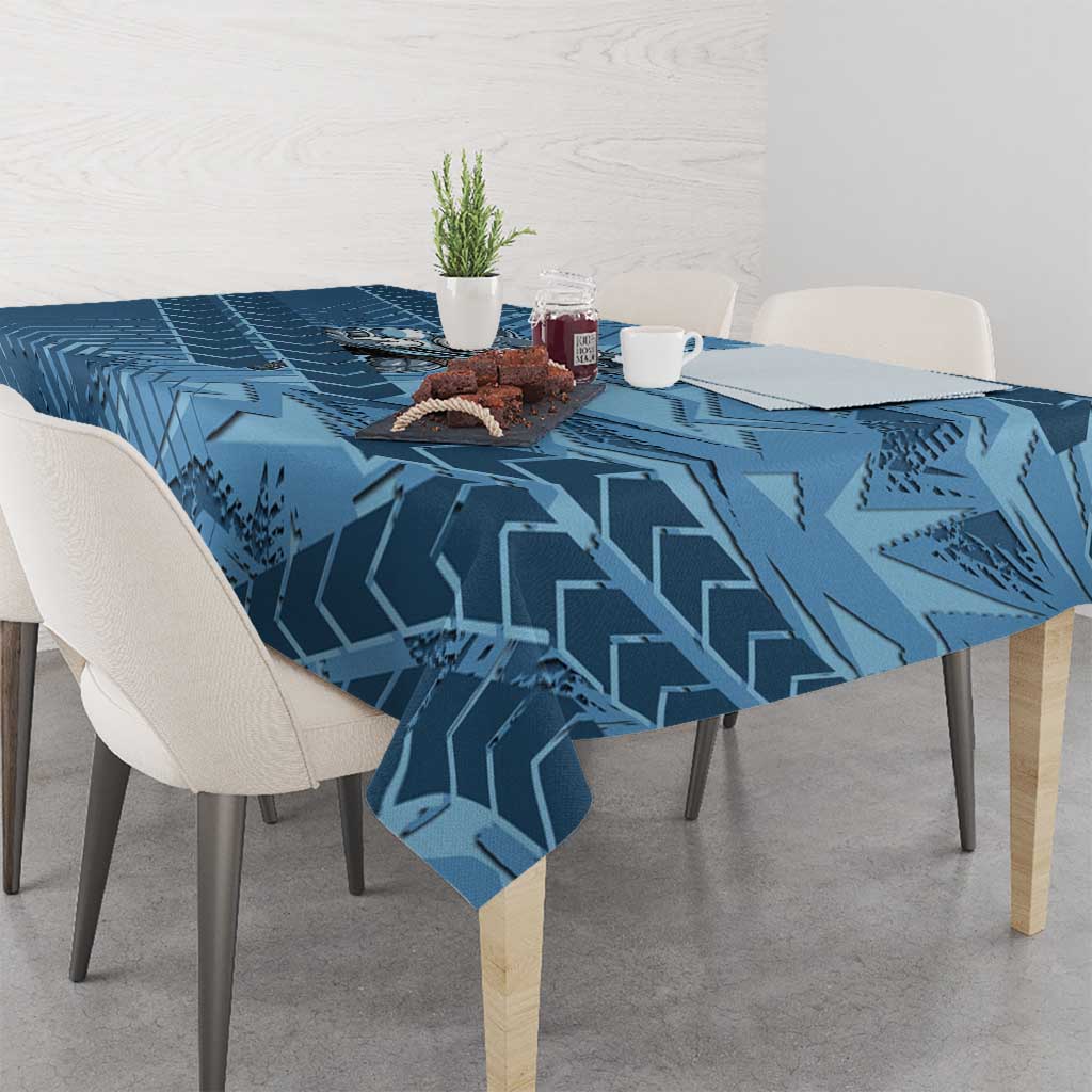 Cronulla Sutherland Sharks Rugby Tablecloth Fierce Mascot Geometric Tribal Art