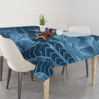 Cronulla Sutherland Sharks Rugby Tablecloth Fierce Mascot Geometric Tribal Art