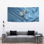 Cronulla Sutherland Sharks Rugby Tapestry Fierce Mascot Geometric Tribal Art