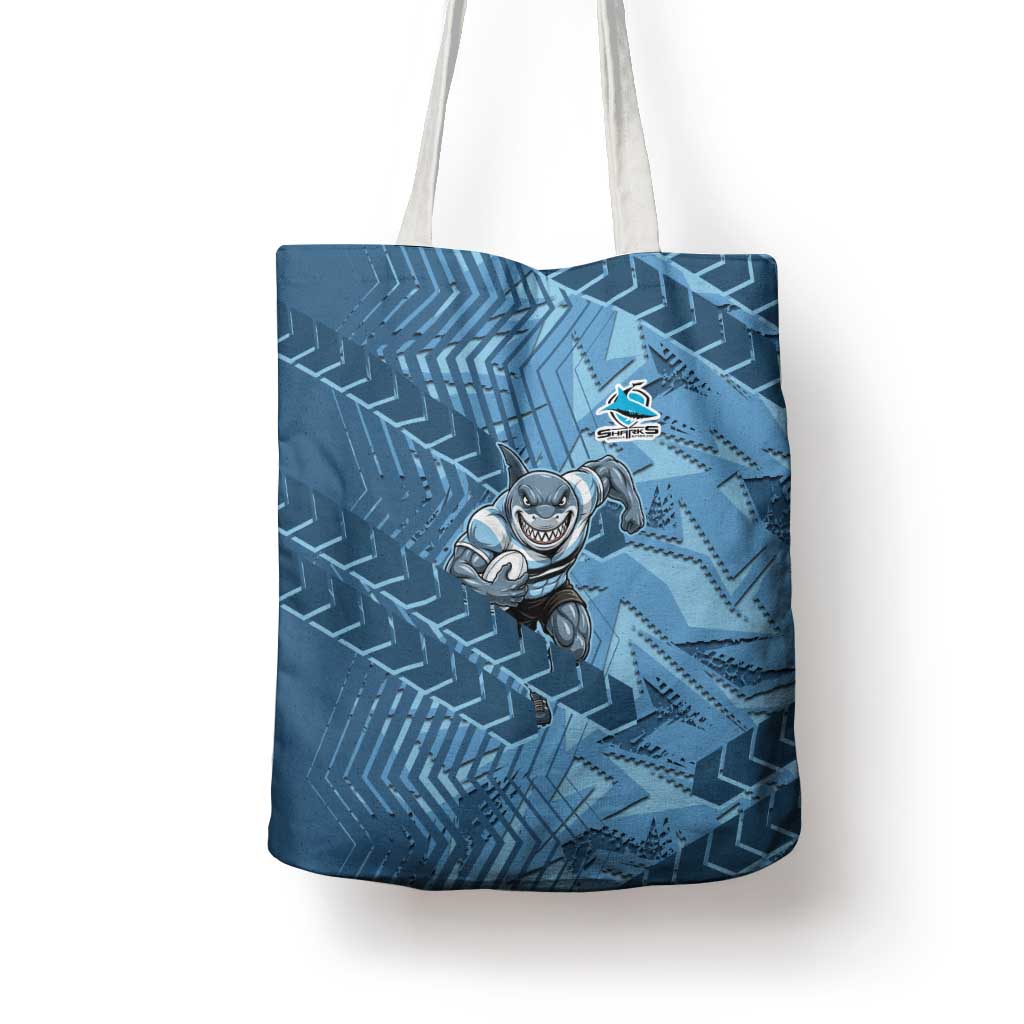 Cronulla Sutherland Sharks Rugby Tote Bag Fierce Mascot Geometric Tribal Art