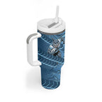 Cronulla Sutherland Sharks Rugby Tumbler With Handle Fierce Mascot Geometric Tribal Art