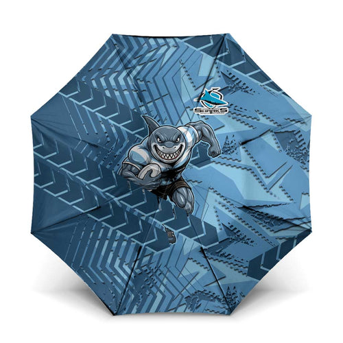Cronulla Sutherland Sharks Rugby Umbrella Fierce Mascot Geometric Tribal Art