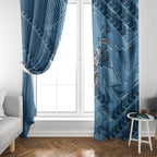 Cronulla Sutherland Sharks Rugby Window Curtain Fierce Mascot Geometric Tribal Art