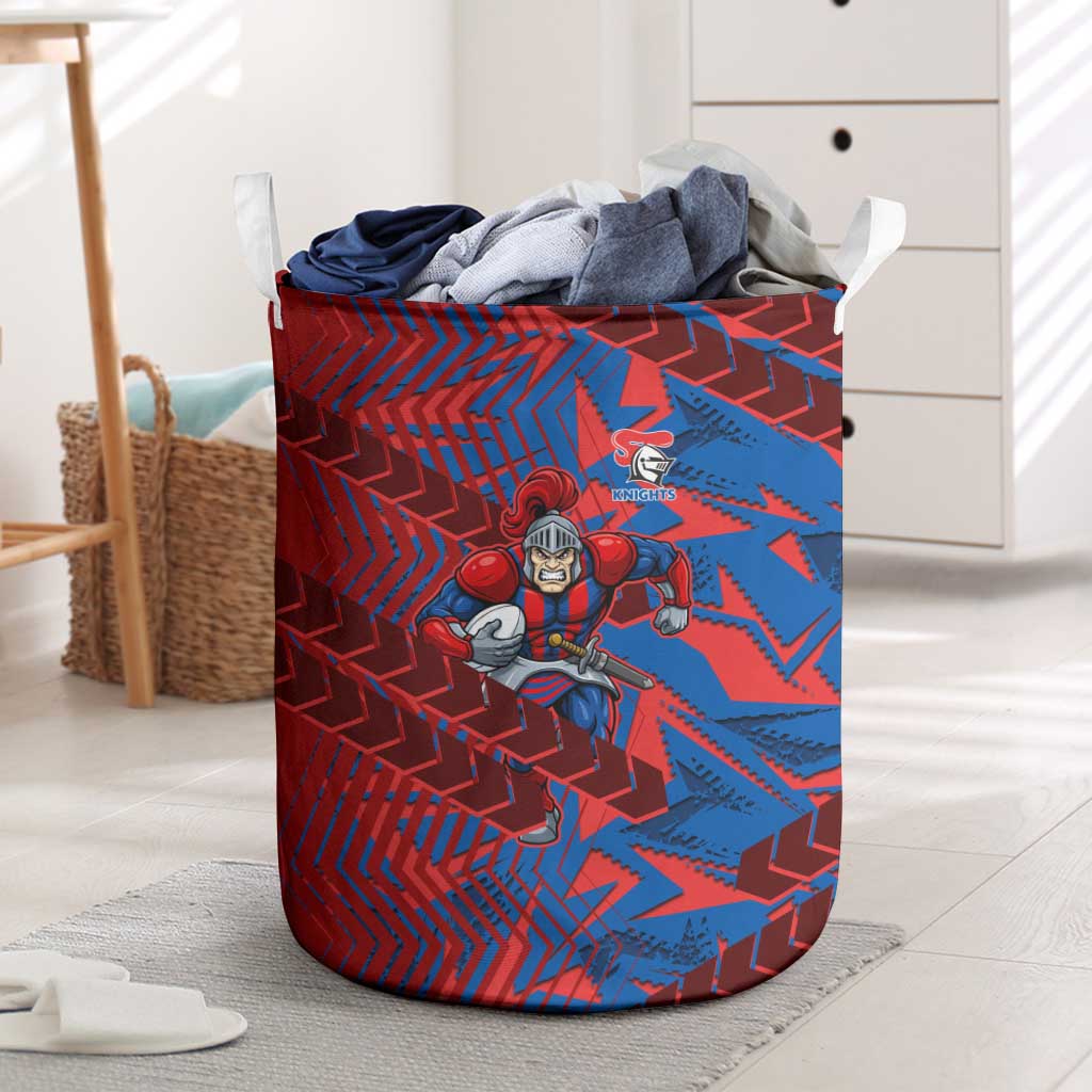 Newcastle Knights Rugby Laundry Basket Fierce Mascot Geometric Tribal Art