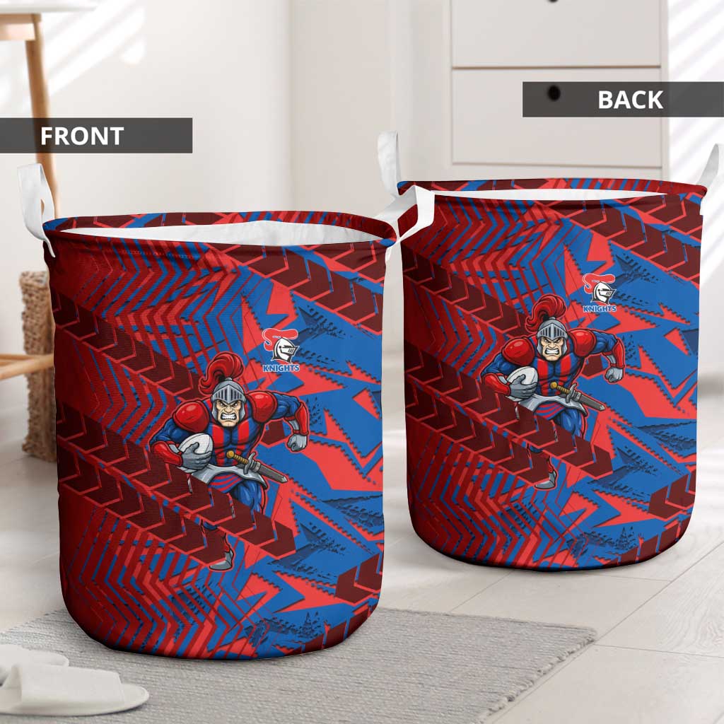 Newcastle Knights Rugby Laundry Basket Fierce Mascot Geometric Tribal Art