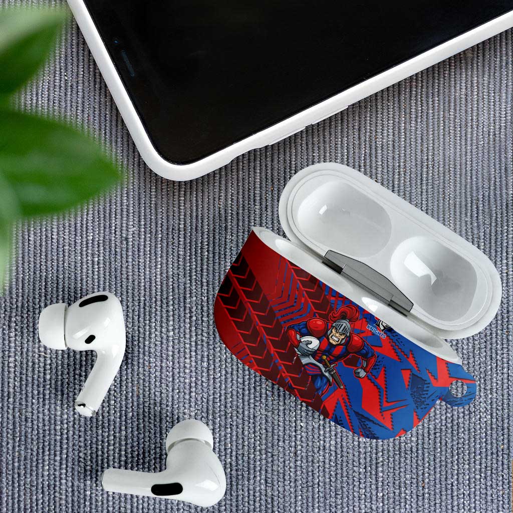Newcastle Knights Rugby AirPods Case Fierce Mascot Geometric Tribal Art