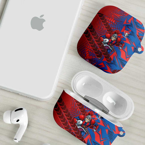 Newcastle Knights Rugby AirPods Case Fierce Mascot Geometric Tribal Art