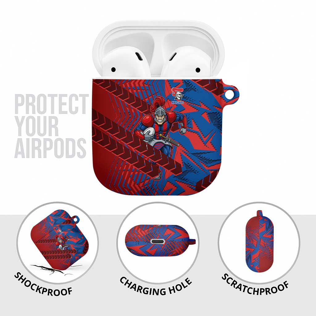 Newcastle Knights Rugby AirPods Case Fierce Mascot Geometric Tribal Art