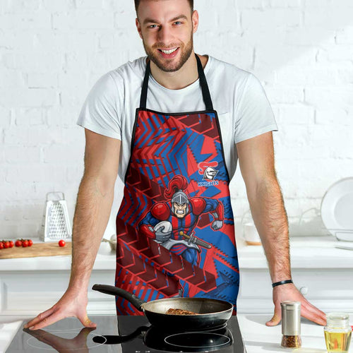 Newcastle Knights Rugby Apron Fierce Mascot Geometric Tribal Art