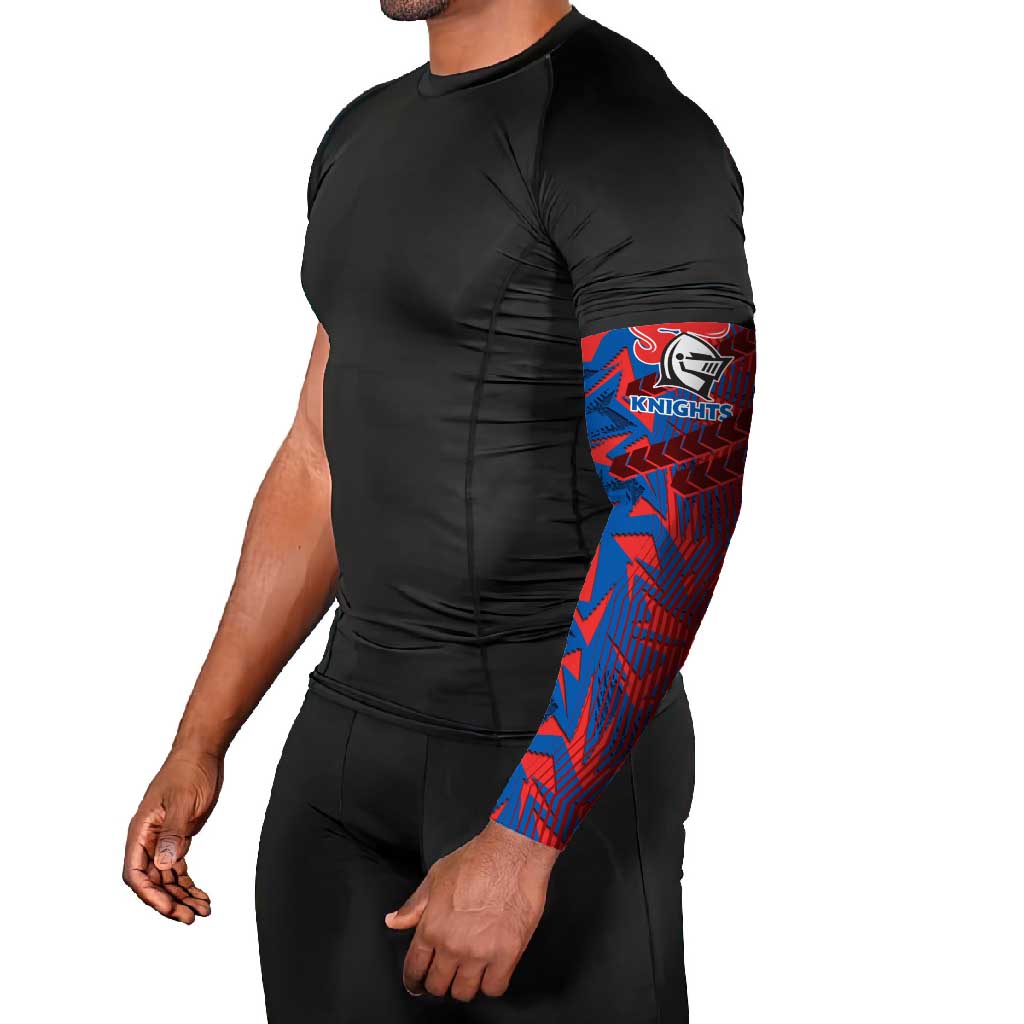Newcastle Knights Rugby Arm Sleeves Fierce Mascot Geometric Tribal Art