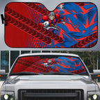 Newcastle Knights Rugby Auto Sun Shade Fierce Mascot Geometric Tribal Art