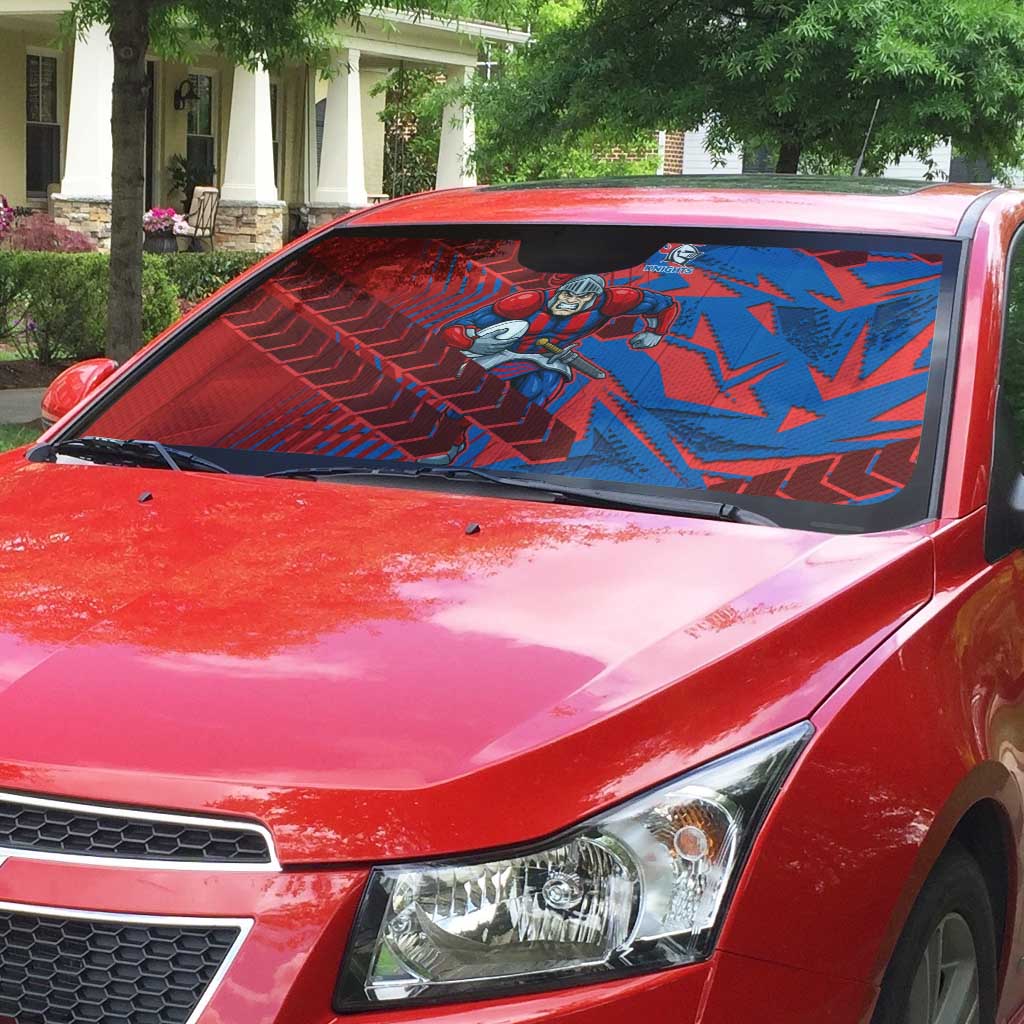 Newcastle Knights Rugby Auto Sun Shade Fierce Mascot Geometric Tribal Art