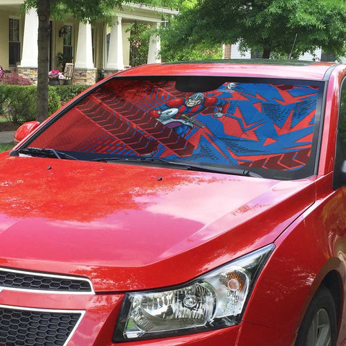 Newcastle Knights Rugby Auto Sun Shade Fierce Mascot Geometric Tribal Art
